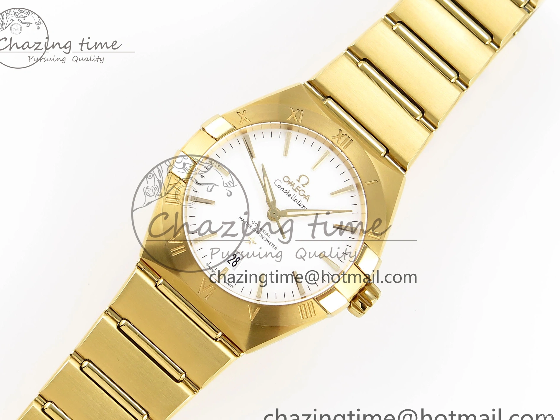 0303 Constellation 39mm YG ASWF 1:1 Best Edition White Dial on YG Bracelet A Casual 7780